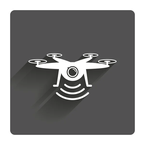 Drone icon. Quadrocopter with action camera. — Stock Vector
