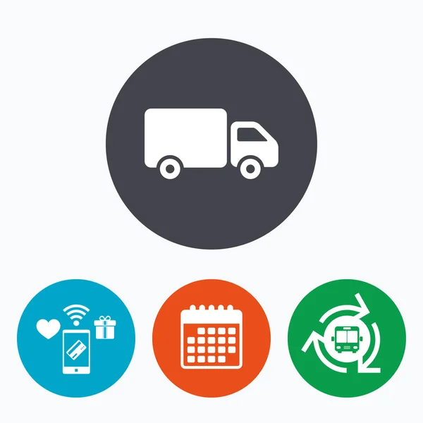 Dostawy samochodów ciężarowych znak ikona. Cargo van symbol. — Wektor stockowy