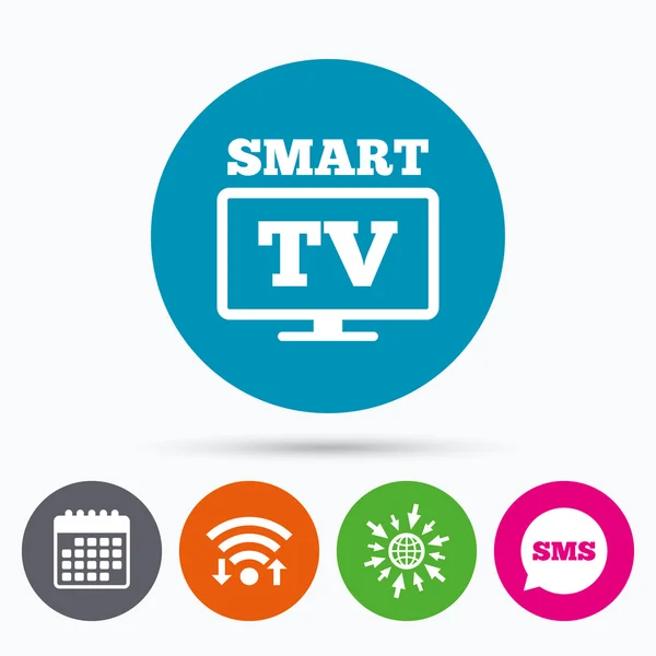 Breitbild-Smart-tv-Zeichen-Symbol. — Stockvektor