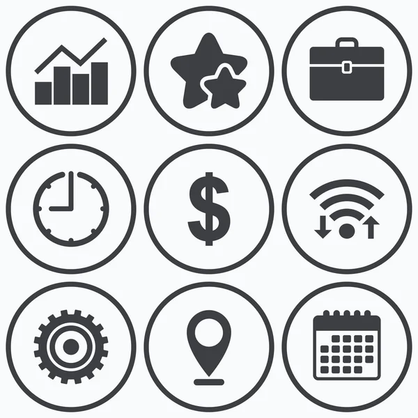 Geschäftszeichen. Diagrammdiagramm und Fallsymbole. — Stockvektor