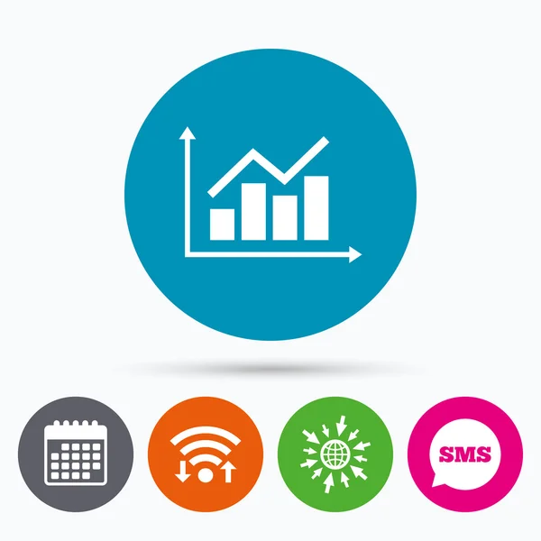 Graph chart sign icon. Diagram symbol. — Stock Vector