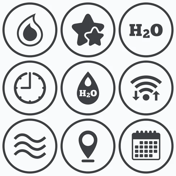 H2O Water drop icons — Stock Vector