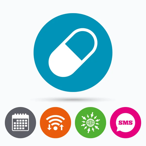 Medical pill sign icon. — Stock Vector