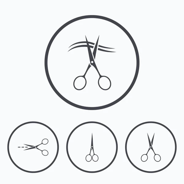 Nożyczki ikony. Fryzjerka lub fryzjera — Wektor stockowy
