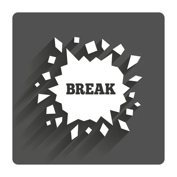 Break it. Cracked hole icon. — Stock Vector