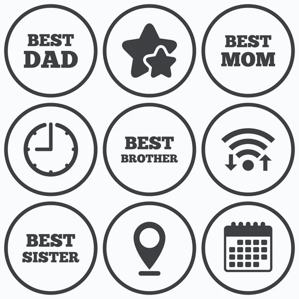 Meilleures icônes maman et papa, frère, soeur . — Image vectorielle