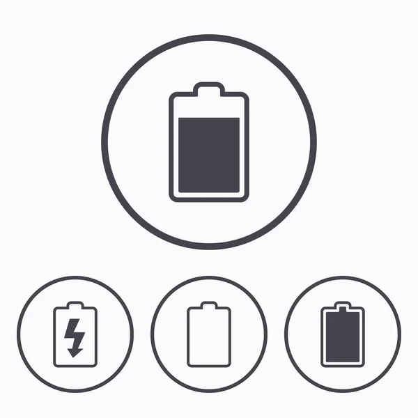 Battery charging icons. Electricity symbol. — Stock Vector