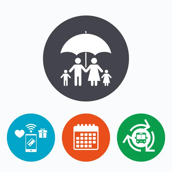 Повна іконка сімейного страхування. Символ парасольки . — стоковий вектор