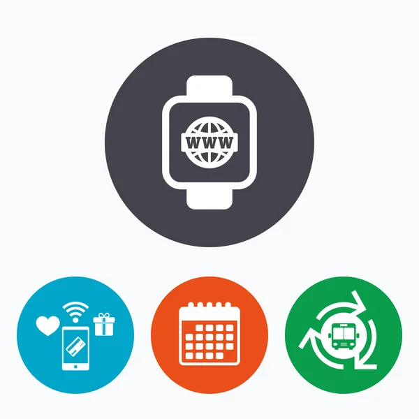 Smart Watch-klocka tecken ikonen. — Stock vektor