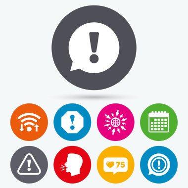 dikkat simgeler. ünlem konuşma balonu.