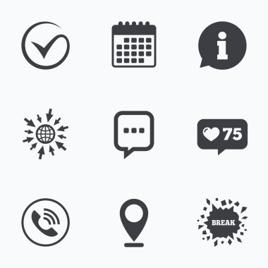 onay veya kene. telefon görüşmesi ve bilgi işareti.