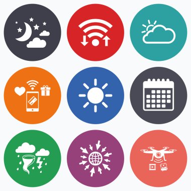 bulut ve güneş simgesi. 