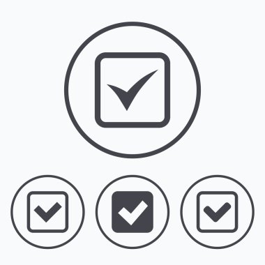 Kontrol işaret. Onay kutusunu onaylayın simgeler.