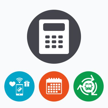 hesap makinesi işareti simgesi. defter tutma simgesi.