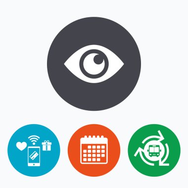 göz işareti simgesi. yayımlama içerik düğmesi.