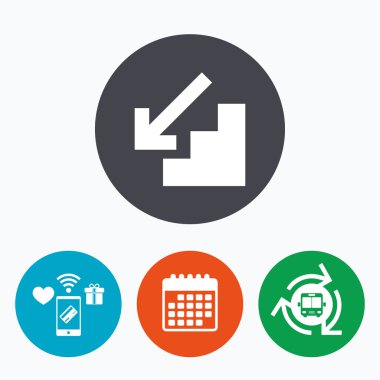 Alt katta simgesi. Ok işareti.