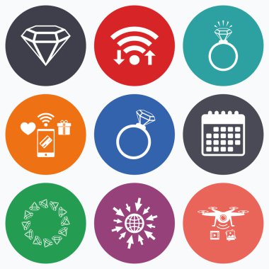 Yüzük simgeler. Takı Pırlanta işaretleri.