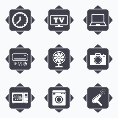 Ev aletleri, aygıt simgelerini. Elektronik işareti.