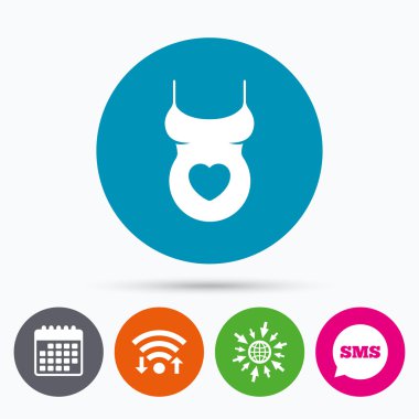 Hamile kadın gömlek işareti  