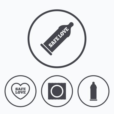 Güvenli seks aşk simgeler.  