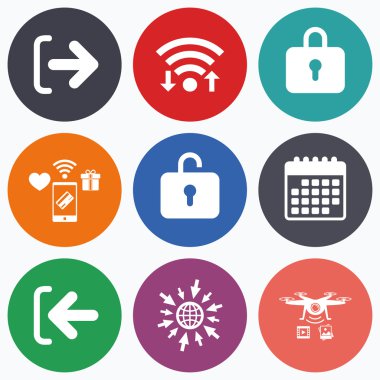 Oturum açma ve kapatmanın simgeler.  