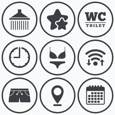 Yüzme Havuzu simgeler.  