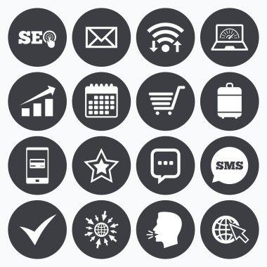 Internet, seo simgeler. 