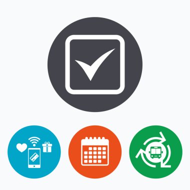 onay işareti işareti simgesi. Evet kare simgesi.