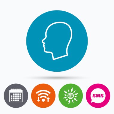 baş işareti simgesi. kadın kadın insan kafası.