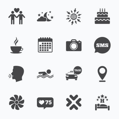 Otel, Oda Servisi simgeler. Yüzme Havuzu.