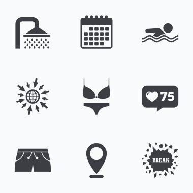 Yüzme Havuzu simgeler. 