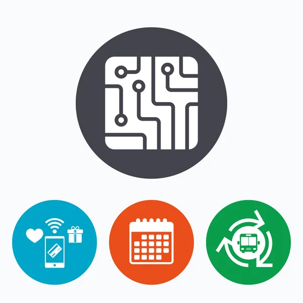 Circuit board sign icon. Technology symbol. — Stock Vector