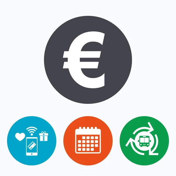 Signo de euro icono. EUR. — Vector de stock