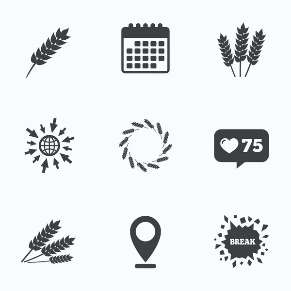 Icônes agricoles. Symboles sans gluten . — Image vectorielle