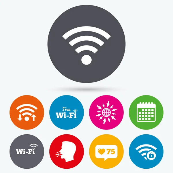 Wifi iconos de red inalámbrica — Vector de stock