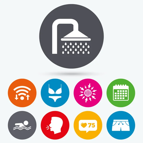 Iconos de piscina . — Vector de stock