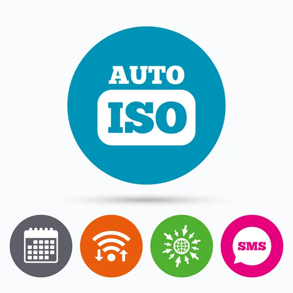 ISO Auto zdjęcie aparatu znak — Wektor stockowy