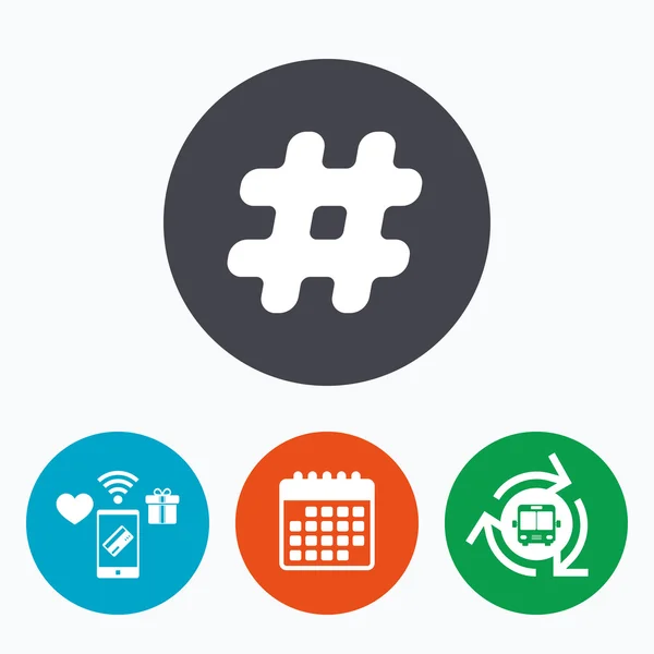 Hashtag teken pictogram. sociale media symbool. — Stockvector