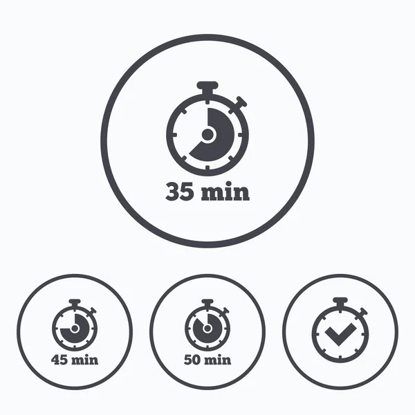 Icônes de minuterie. Cinquante minutes chronomètre — Image vectorielle