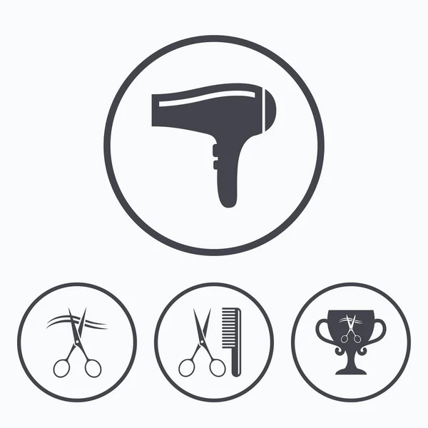Icone del parrucchiere. Forbici taglio capelli simbolo . — Vettoriale Stock