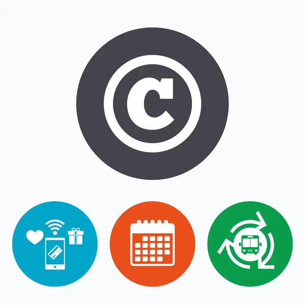 Icono del signo de copyright. Botón Copyright . — Vector de stock