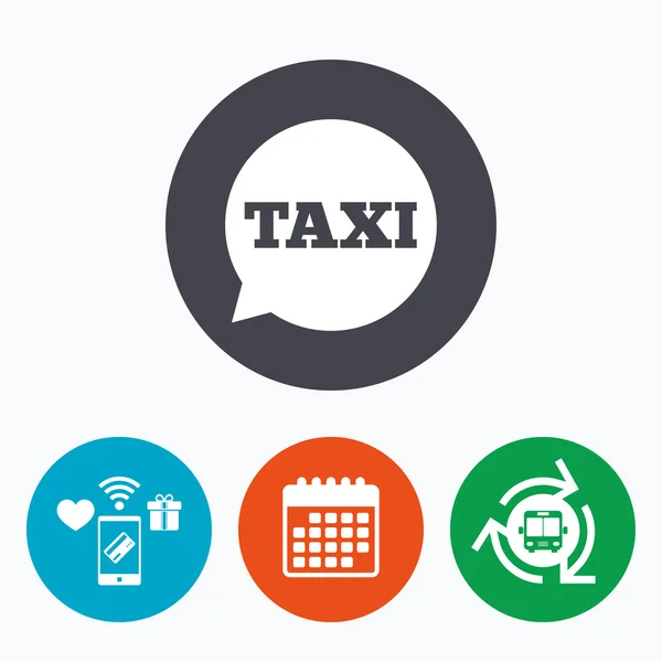 Taxi speech bubble sign — Stock Vector