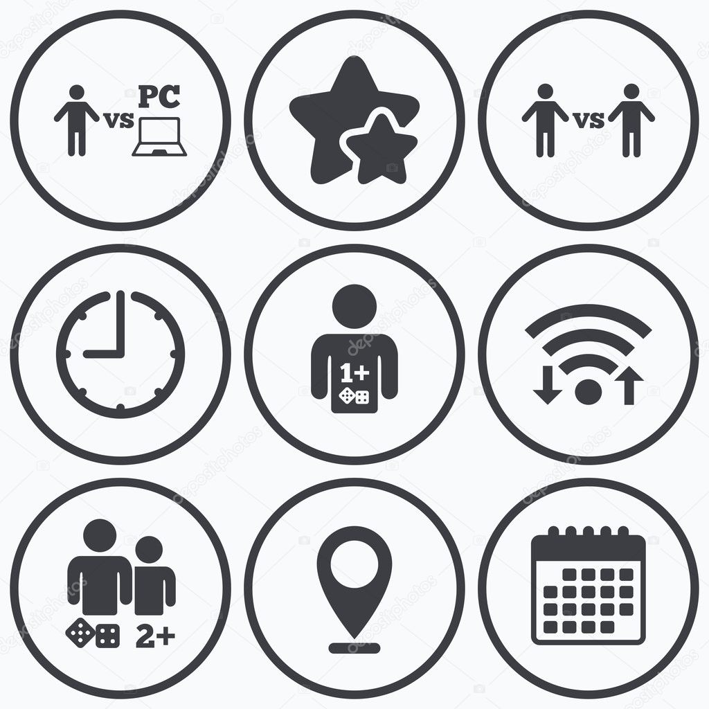 Иконки Геймеров. Игроки В Настольные И Компьютерные Игры.