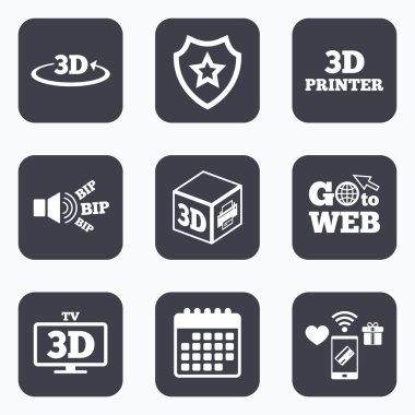 3D teknoloji simgeleri. 