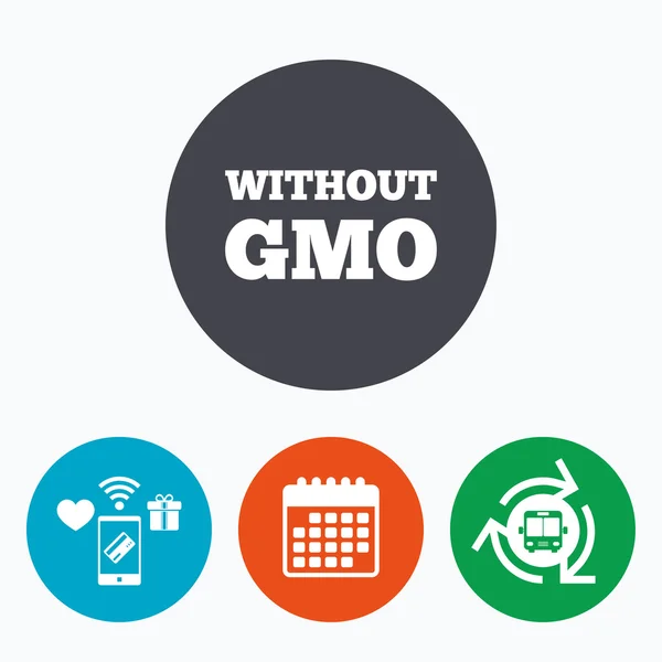 Geen GGO-teken. zonder genetisch gemodificeerde levensmiddelen. — Stockvector