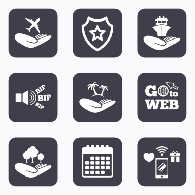 yardım simgeleri eller. 