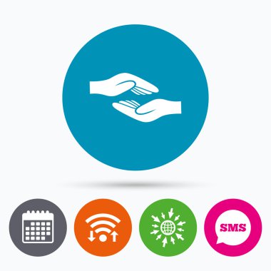 Yardım işareti simgesi eller.  