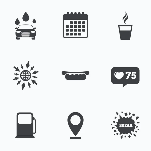 Icônes de services de stations essence ou essence . — Image vectorielle