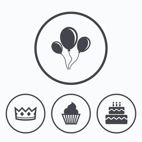Birthday party icons. — Stock Vector