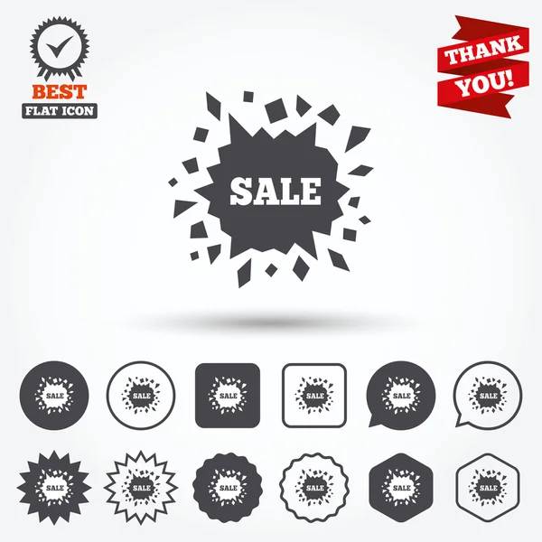 Sale icon. Cracked hole symbol. — Stock Vector